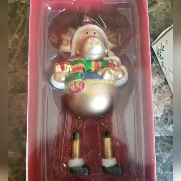 Pier 1 moose  reindeer Christmas mercury moveable  ornament - Picture 7 of 9